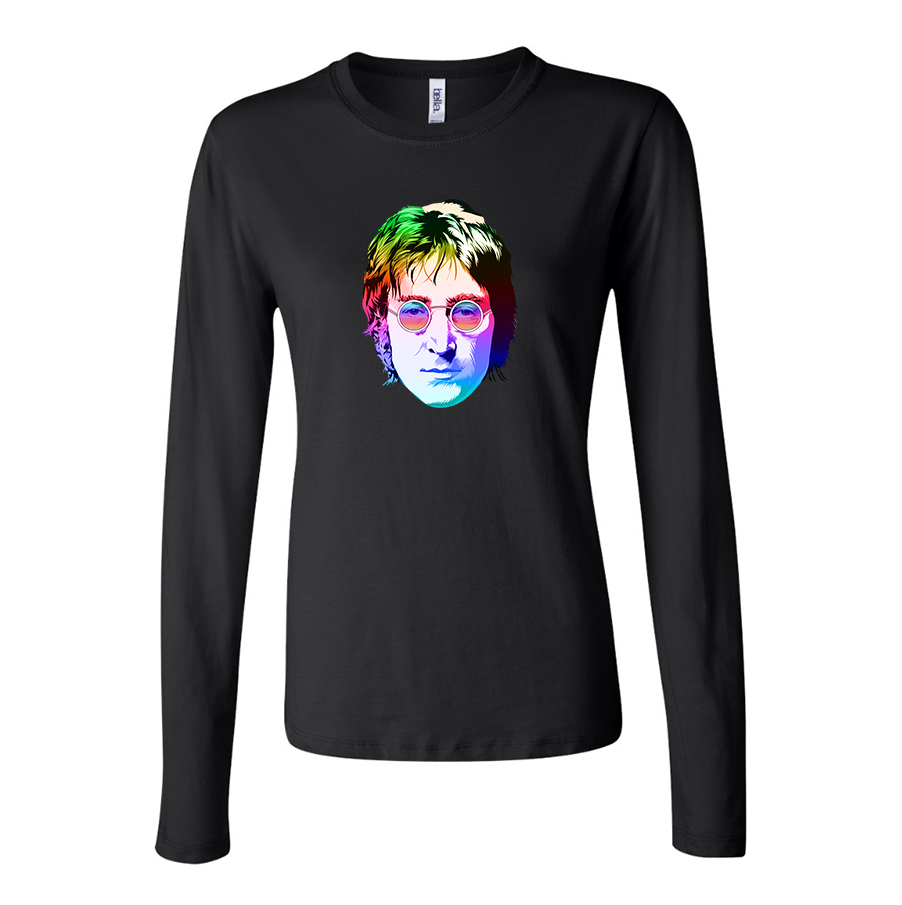 Women's John Lennon Face Art Music Long Sleeve T-Shirt